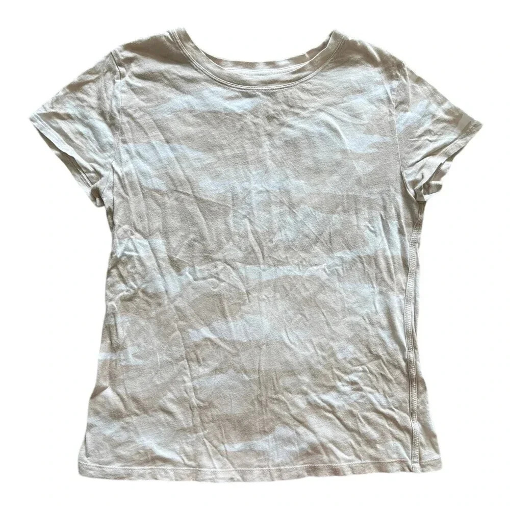 Athleta Beige Camo Athletic Tee S